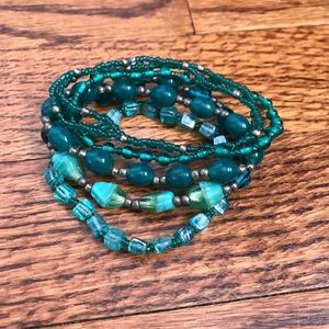 Turquoise beaded bracelet set